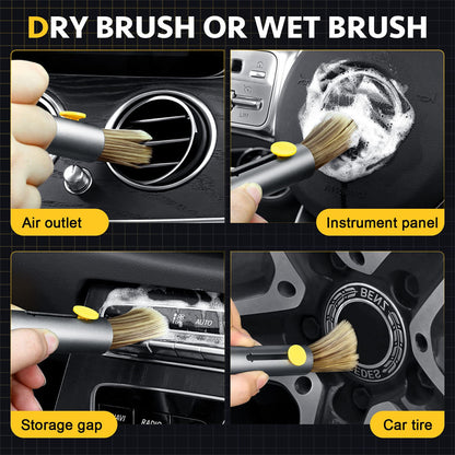 Multifunctional Car Cleaning Kit Car Detailing Brush Window Breaker Tire Cleaning Hook Cleaner Air Vent Cleaning Tools Car Accessories